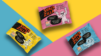 Snackzilla Soft-Baked Oat Cookies – Mixed Bundle | Raspberry | Chocolate | Golden Syrup